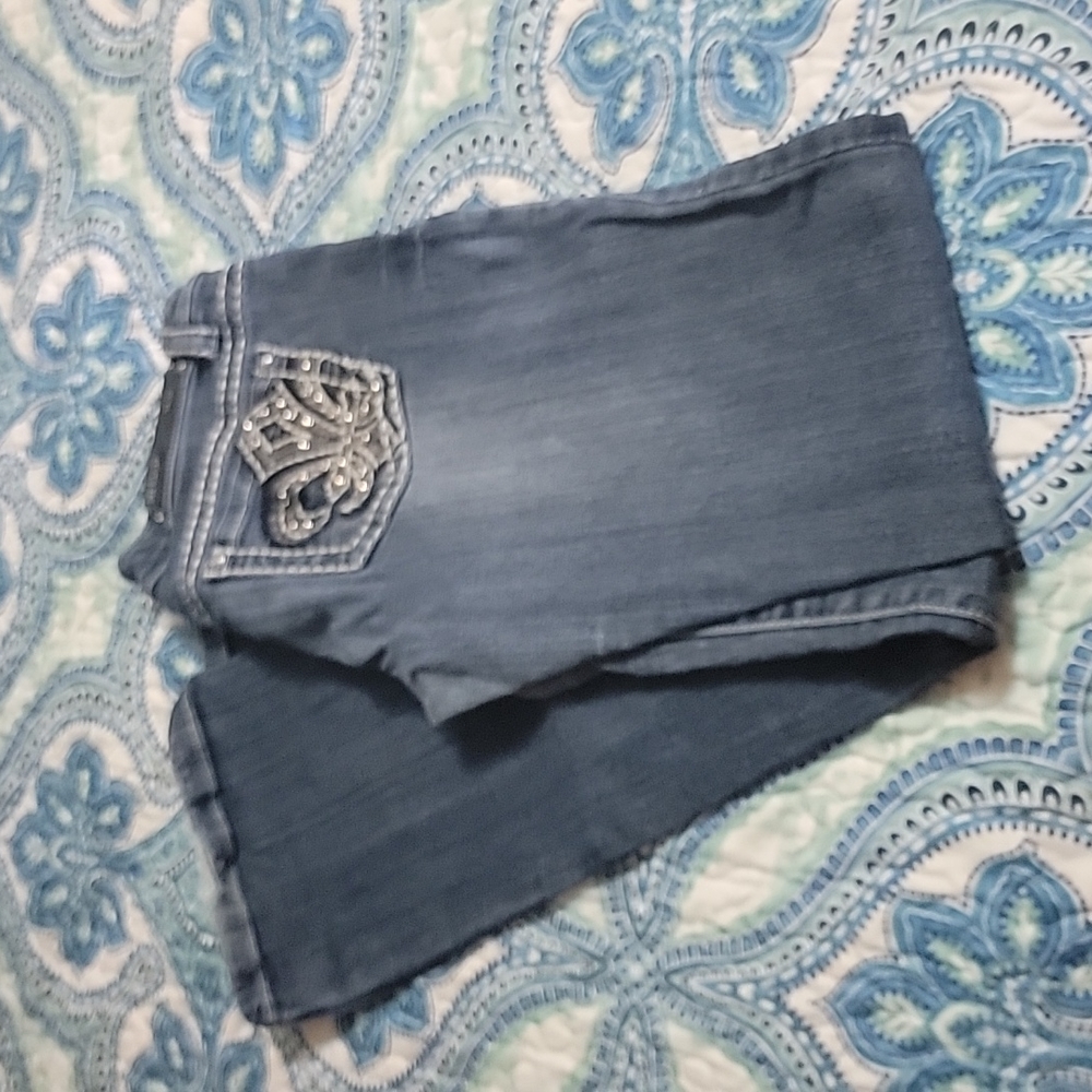 Embellished boot cut jeans